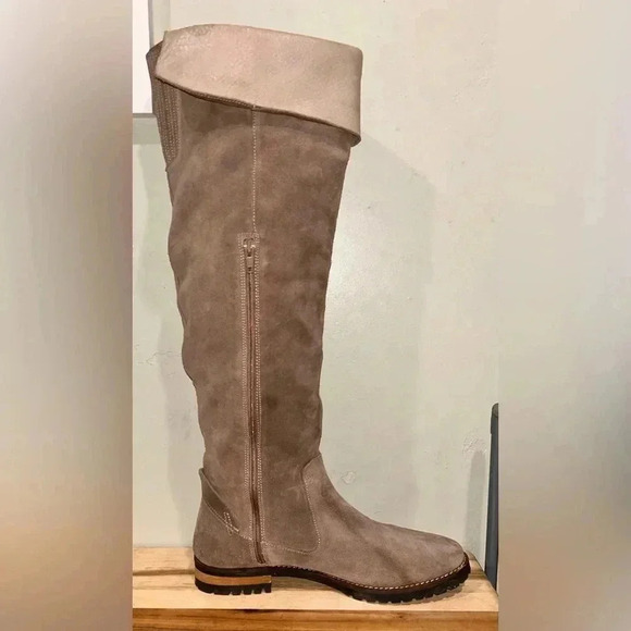 Fabianelli knee high suede fold over boots. Size 39. Made in Italy. - Picture 1 of 12